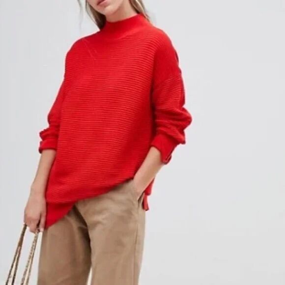 ✨ French Connection Baby Soft Ribbed Poppy Funnel Neck Sweater✨ - Picture 1 of 11